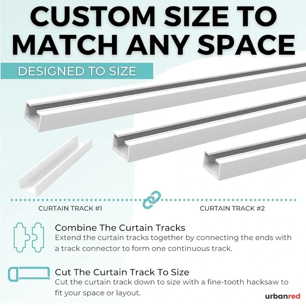 Silver Adhesive Curtain Track System Renter Friendly - Picture 9 of 10